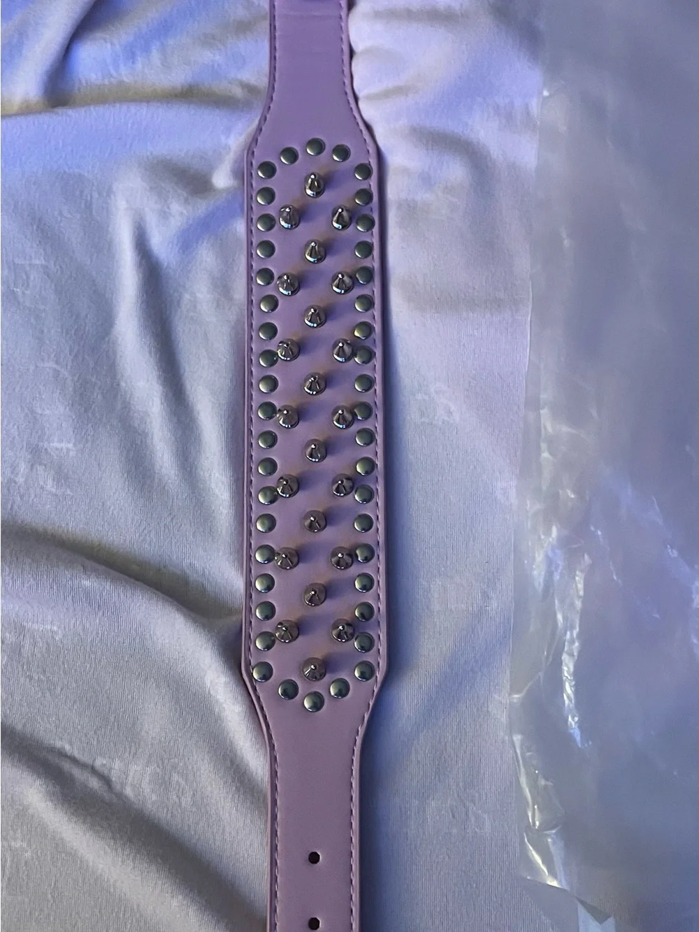 Pink Spiked Studded Pet/human Collar Small Cat Dog Adjustable 20in L NWT